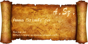 Amma Szimóna névjegykártya